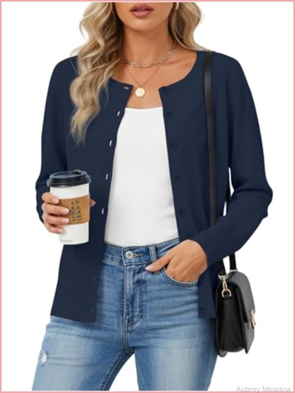 Women's Lightweight Knit Cardigan Button Down Long Sleeve 71% Viscose